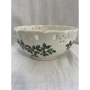 Formalities By Baum Bros Holly Christmas Bowl